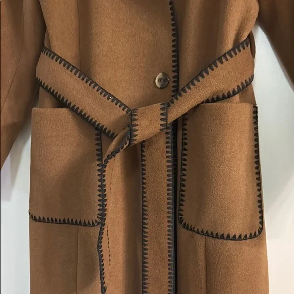 Elegant Brown Women's Coat - Picture 6 of 11